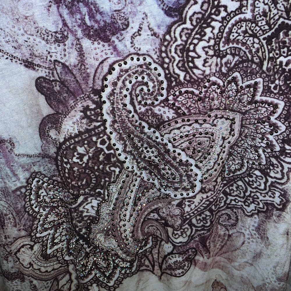 Clothes head bling western paisley tunic top - Picture 3 of 6